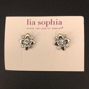 Lia Sophia silver & CZ post earrings